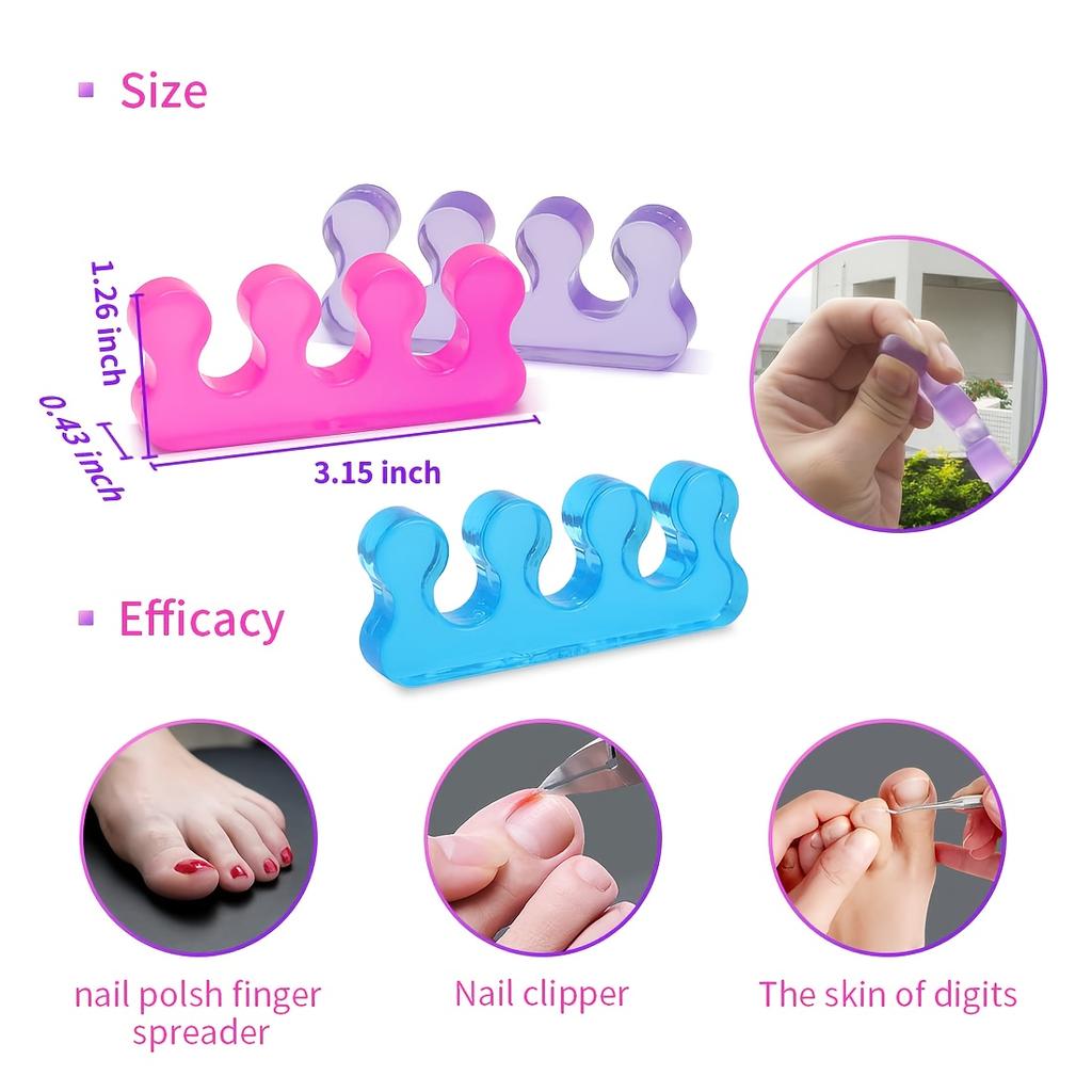 Women'S Toe Separators, Pedicure Toe Spacers And Spreaders - Yoga Relaxation And Finger Separators, Gel Silicone Toe Separators for Pedicure