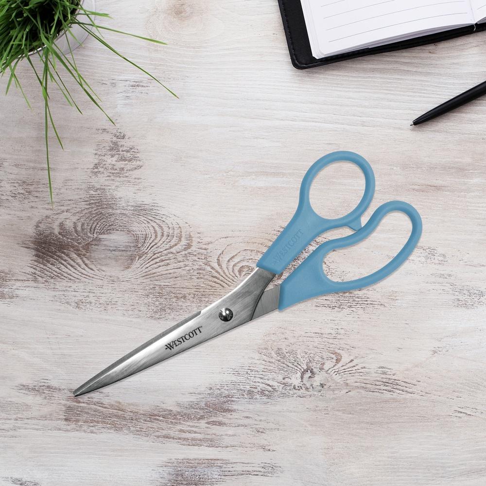 Durable Straight Scissors 8 Inch 3 Pack Stainless Steel Blades Lightweight For School Office Use Perfect For Left Right Hand