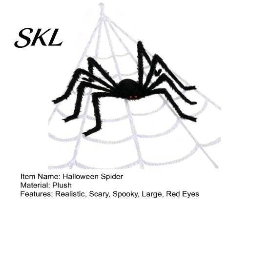 Realistische Spinnen-Requisite Halloween-Dekoration, Groß, Flauschig mit Roten Plüschtieraugen für Außenbereich, Innenbereich, Garten, Hausparty, Spukhaus-Dekor