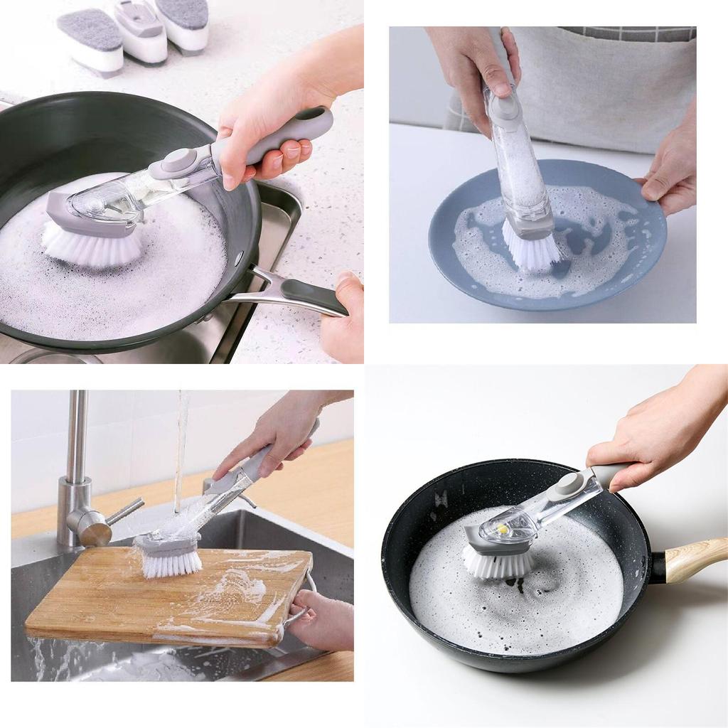 Versatile Automatic Liquid Release Long Handle Kitchen Brush With Non-stick Design Ideal For Pots And Pans