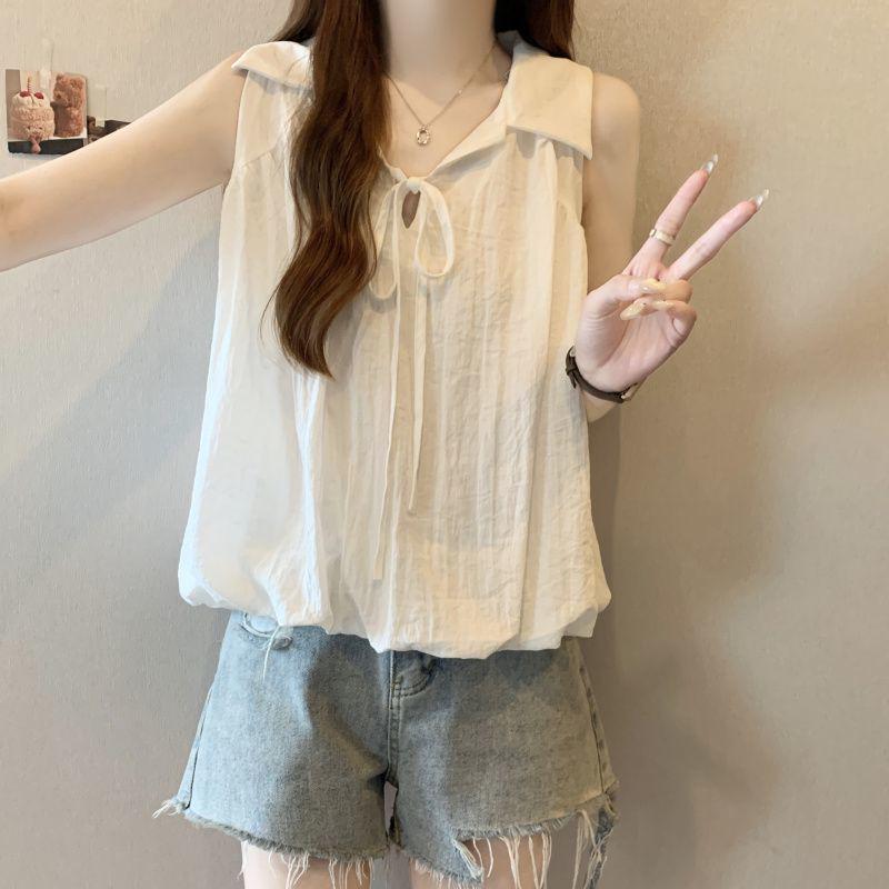Summer Lace-Up Bud-Shaped Sleeveless Vest: Flattering, Slimming, and Trendy Women's Top