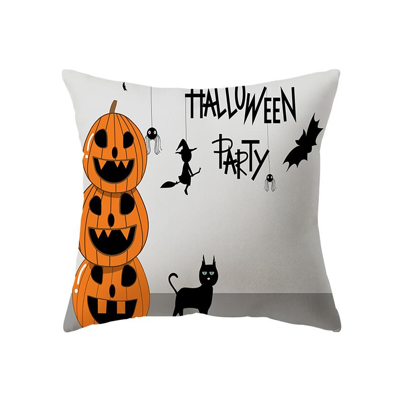 Devil Pumpkin Throw Pillow Cover Halloween Theme Throw Pillow Cover Sofa Chair Bed Cushion Cover Home Decor