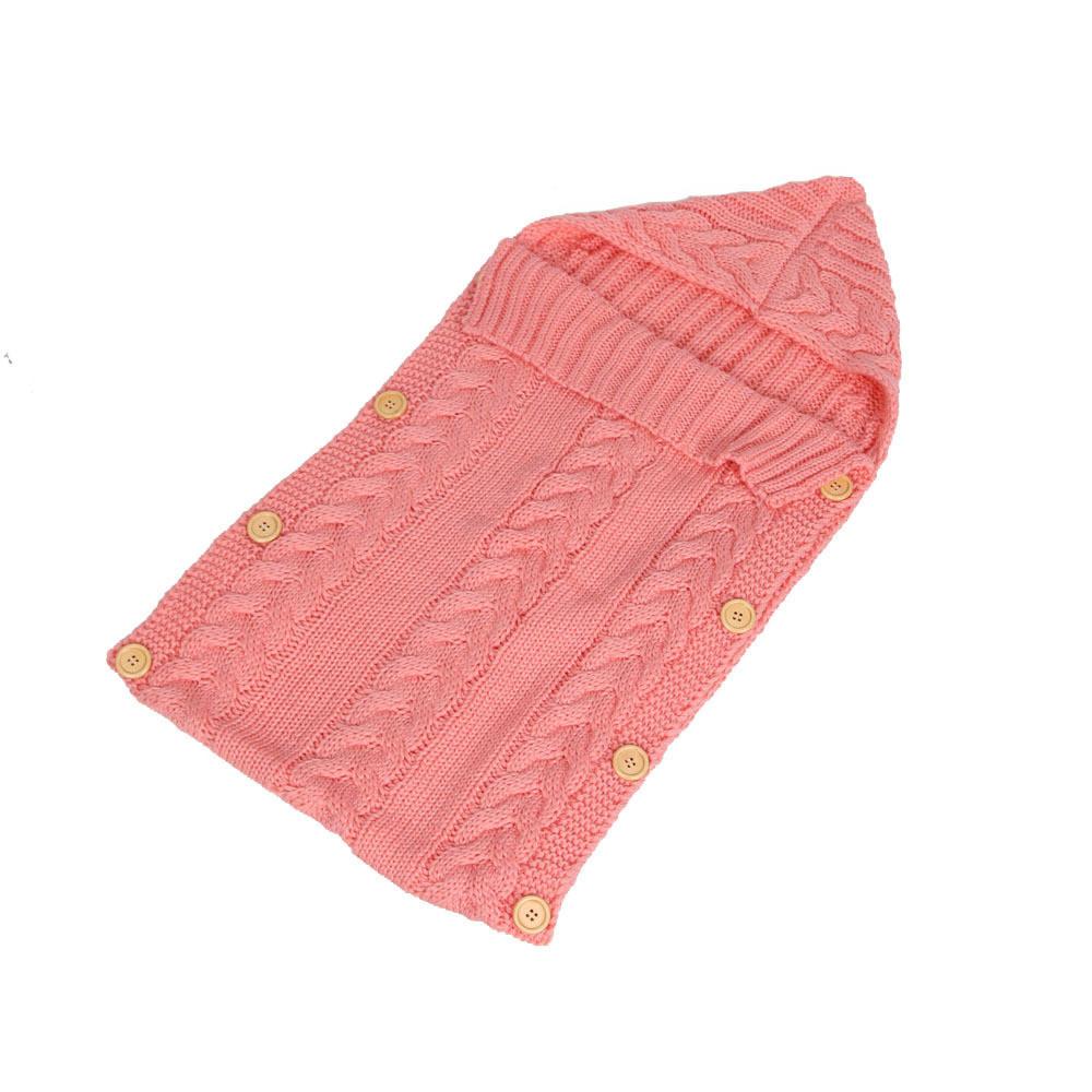 Sleeping Knitted Bag Newborn Baby Autumn Winter Button Stroller Bag Sleeping