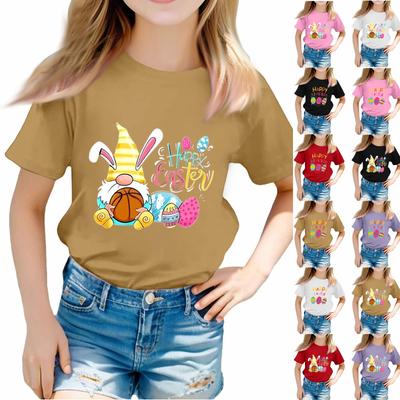 Camisetas infantis para meninos e meninas, camisetas de manga curta estampadas para meninos e meninas, 1 a 12 anos