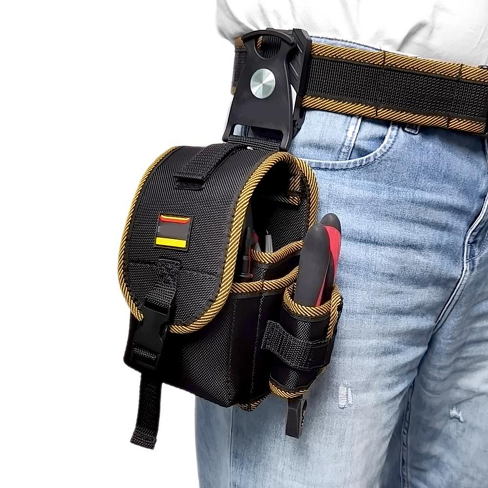 Oxford Cloth Tool Storage Bag With Buckle Rotatable Quick-hanging Waist Tool Bag For Nail Screw Electrician Woodworking Organize