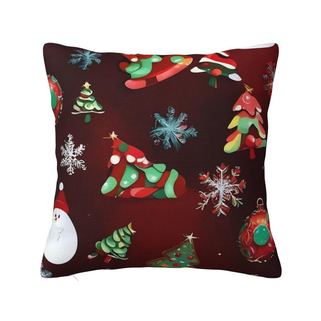 Christmas Pillow Case Cushion Cover Soft Printed Pillow Cover Novelty Pillowcases For Chair Sofa Home Decoration