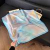 Simulated silk women's small square scarf, Korean cashew nut leopard print small silk scarf, headscarf, four-season scarf, professional scarf.