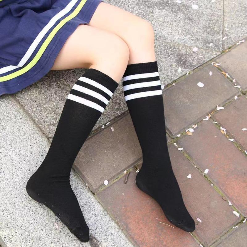 Japanese Sexy Black White Striped Long Socks Cute Jk Women Knee Stockings Ladies Girls Sports Socks Three Stripes Mid Tube Socks