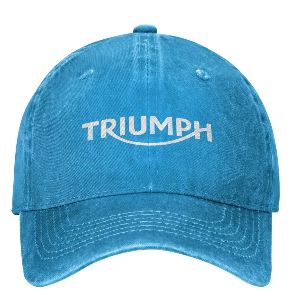 The best product for you Racing Triumphed Gewassen Baseballpet Motorfiets Casual Trucker Pet Zomer Unisex Tieners Outdoor Zonbescherming Baseballpetten Adjustable blauw