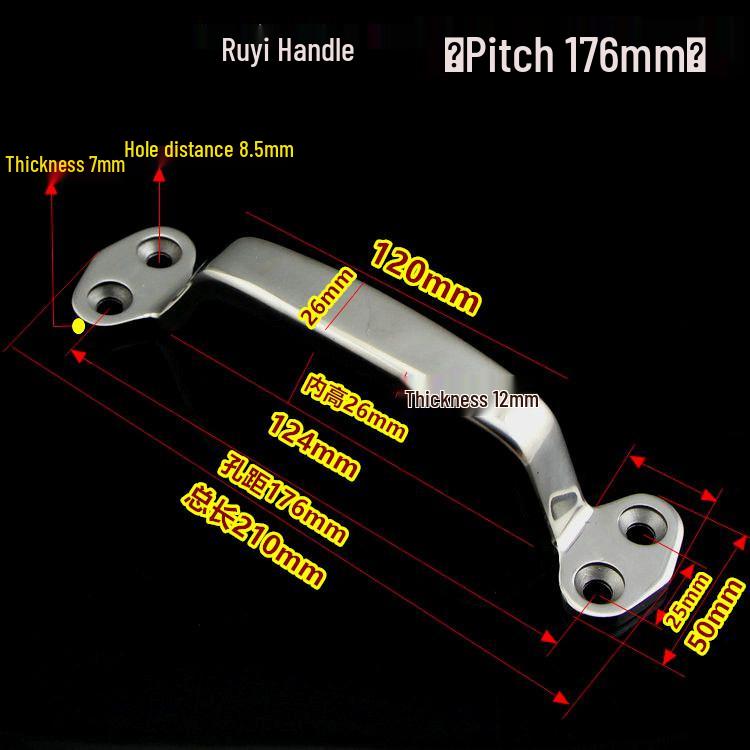 304 Stainless Steel Heavy-Duty Bow-Shaped Surface-Mounted Door Handle