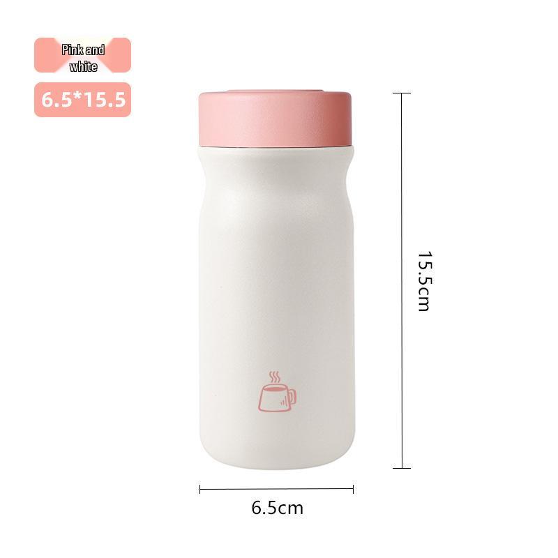 Portable Stainless Steel Insulated Cup for Female Students - Cute, Compact Travel Mug, Car-Mounted Pocket Water Cup 320ml