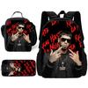 Fashion Hot Rapper Anuel AA Child School Backpack with Lunch Bags ,Pencil Bags ,School Bags for Boys Girls Best Gift