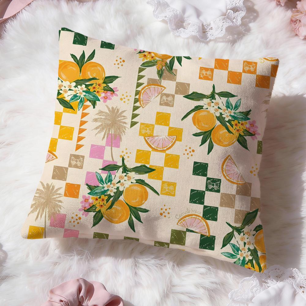 Tropical Fruit Texture Cushion Cover Premium Comfort Reversible Pillow Cove Two In One Design for Any Room Car Interior