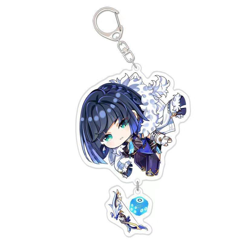 Anime Genshin Impact Porte-clés Acrylique Pendentif Accessoires Présentant les Personnages Yae Miko Xiao Klee Keqing Kazuha Lumine Qualité Premium