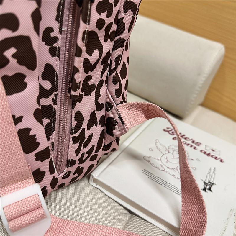 Leopard Print Schoolbag Women's Lightweight Backpack