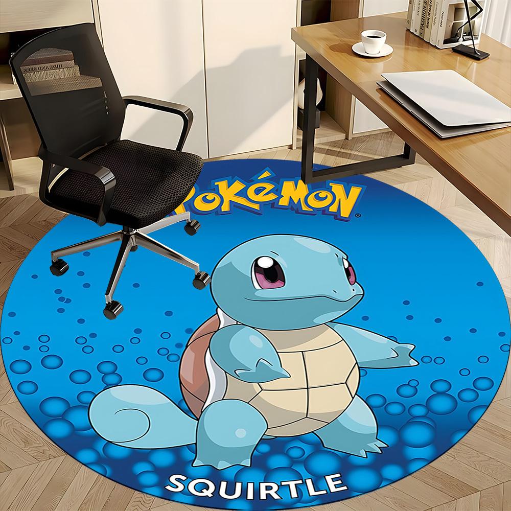 1pc Pokemon Squirtle Office Round Area Rug,  Under Office Chairs Bedroom Living Room Home Decor a0926070