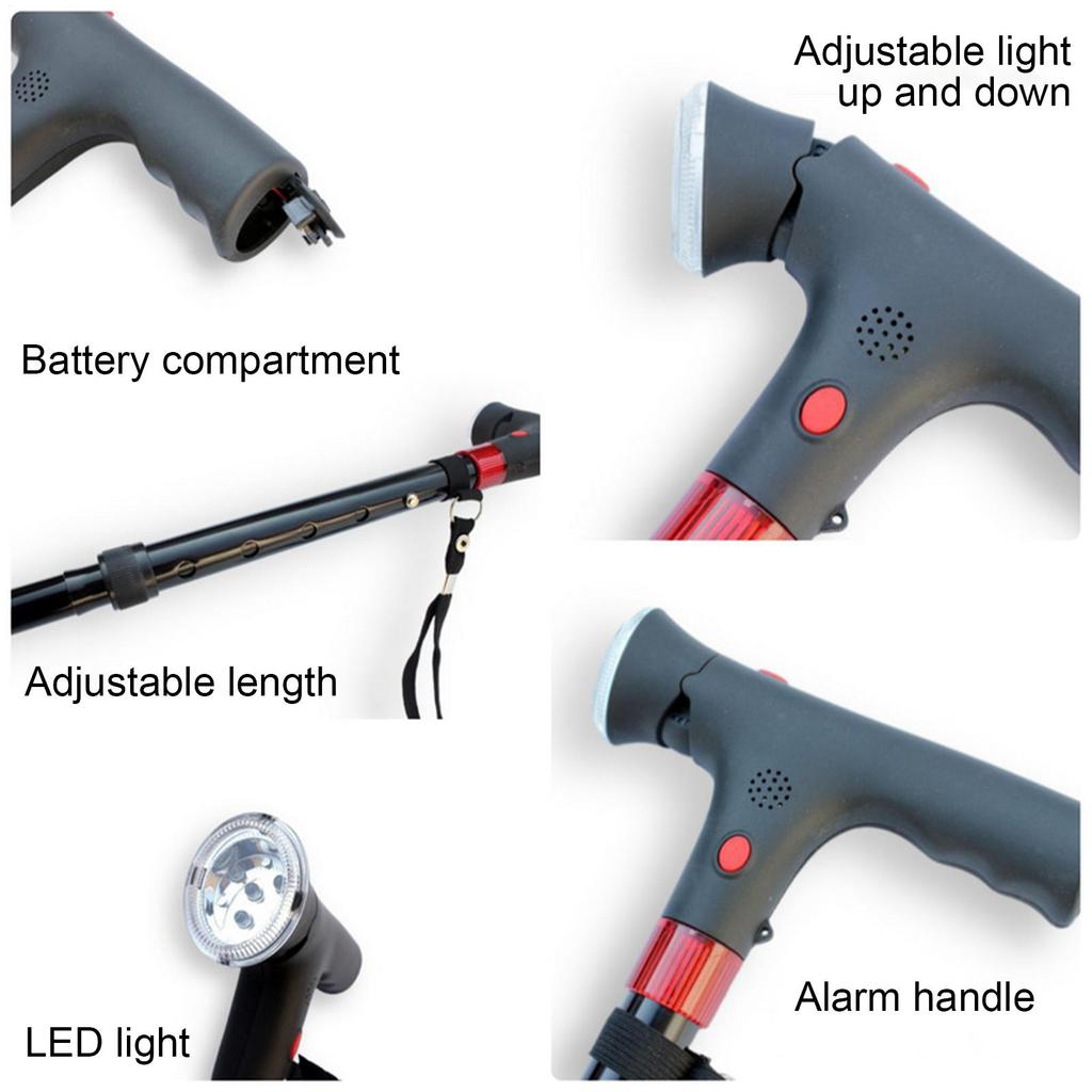 Foldable Cane Walking Cane Stick For Men And Women Balancing Mobility Aid For Elderly Hiking Trekking Travel Blind Visually