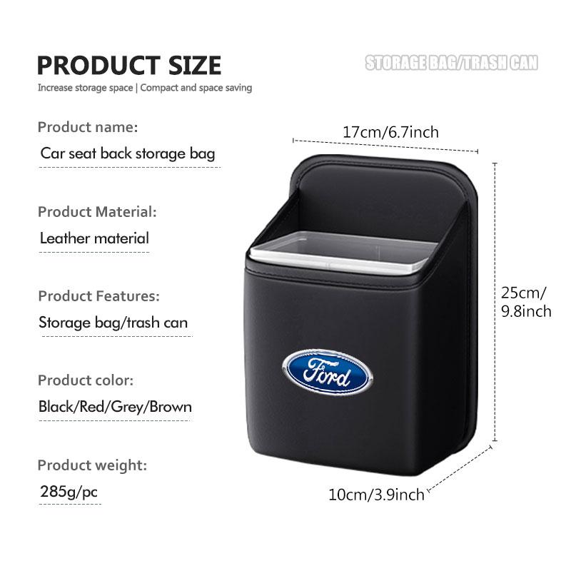 AAAMK1 For Ford Car Trash Bin Seat Back Hanging Storage Can Garbage Organizer Escape Ecosport Fusion Explorer Expedition Taurus