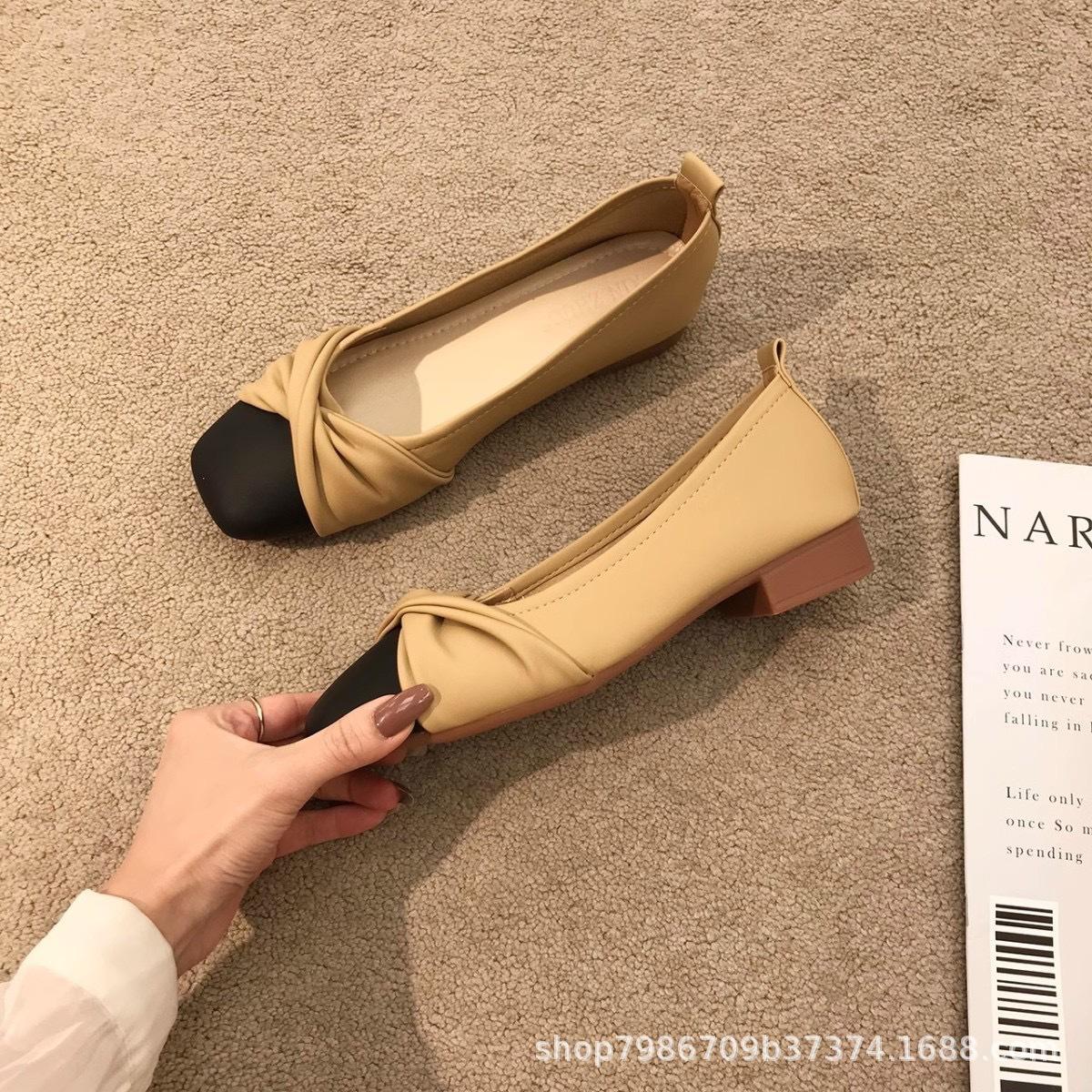 

Одиночные туфли женские 2024 новые весенние туфли на плоской подошве вечерние легкие повседневные модные женские туфли Мэри Джейн с неглубоким горлом бабушкины туфли 35 хаки