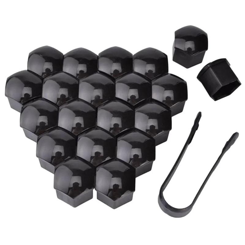 20 Pcs Car Wheel Nut Caps 19mm Auto Hub Screw Cover Black Plastic Anti Dust Car Wheel Nut Bolt Covers Tire Accessories Lug Nuts