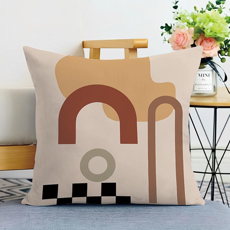 Light Luxury Simple Printed Decorative Pillowcase Bedroom Living Room Square Cushion Pillowcase