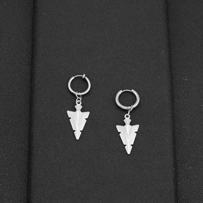 Stainless Steel Niche Triangular Shield Earrings, Non-fading Personality Ear Clips for Men and Women, Trendy Earrings