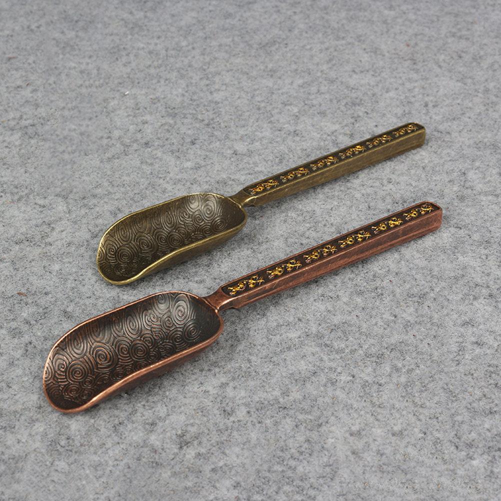 Well Balanced Copper Zinc Tea Scoop Vintage Royal Aesthetic for Tea Ceremony Loose Leaf Scooping Coffee Beans Measuring Spoon