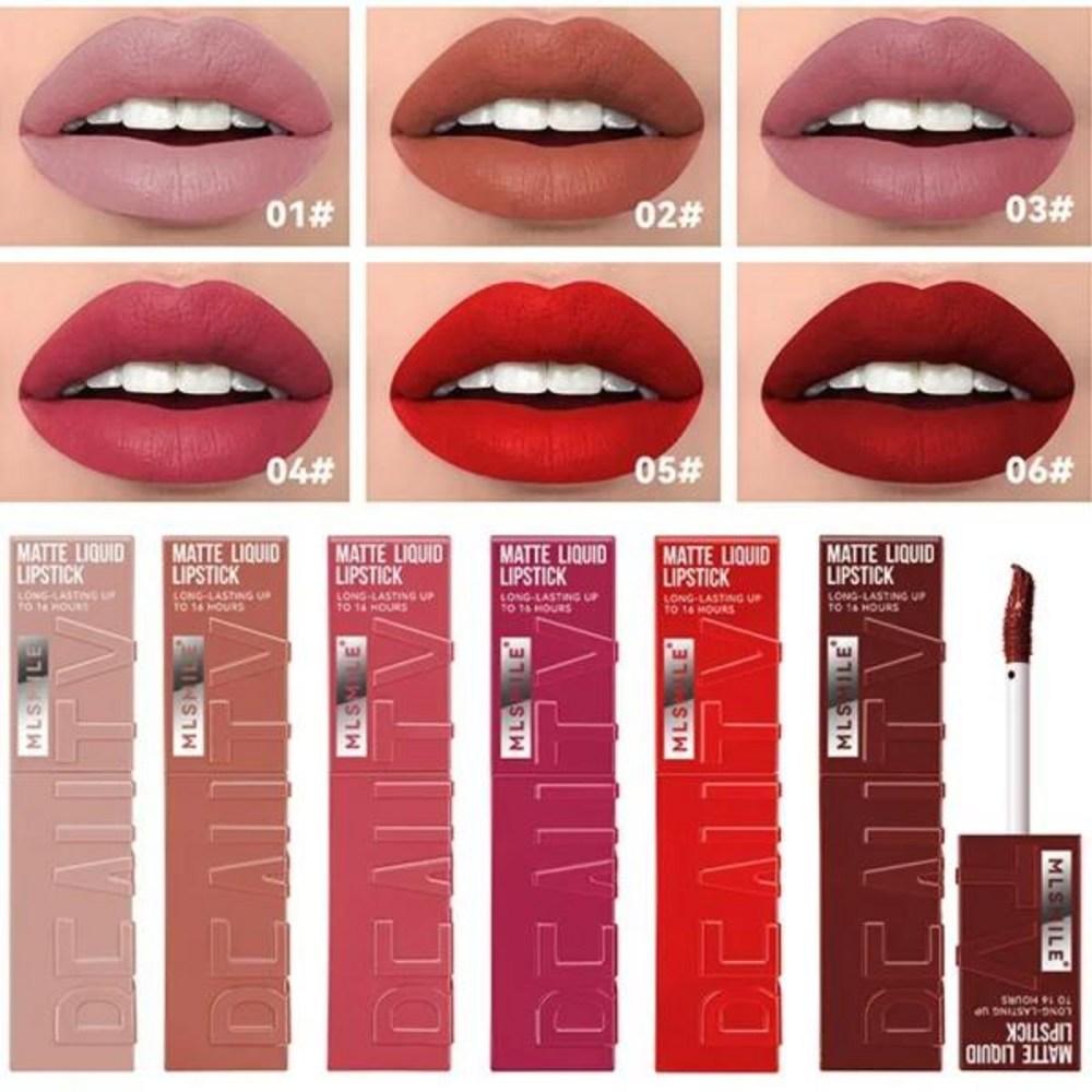 Matte Ink Liquid Lipstick Non-Stick Cup Long Lasting Velvet Nude Lip Gloss Waterproof Lip Tint Waterproof Makeup, 1 Piece