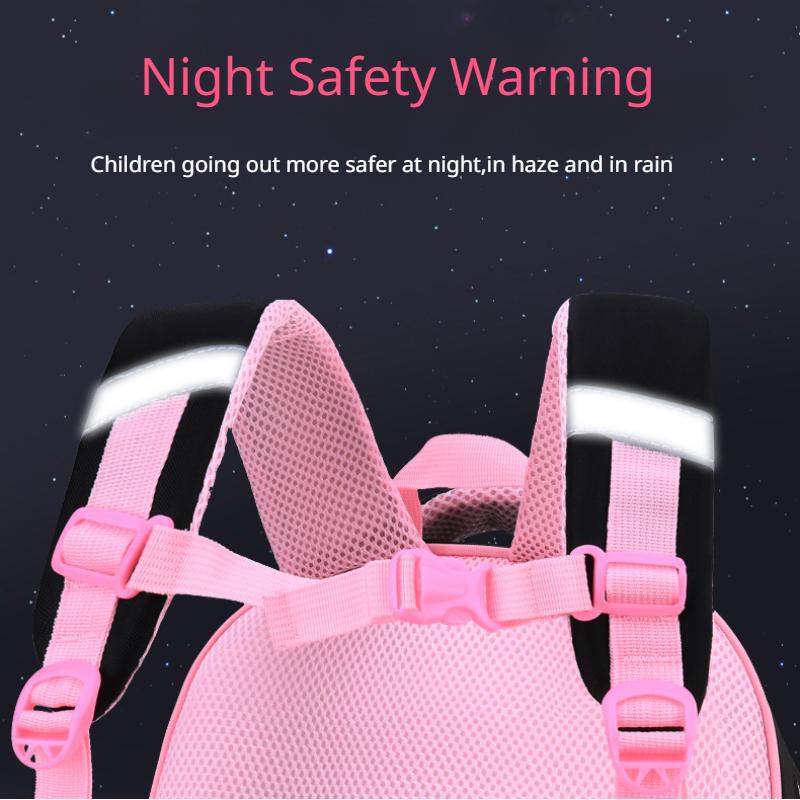 Grade 1-6 Children School Bags for Girls Cut Cat Printed 3 PCS Set Primary School Backpack Kids School Bookbag with Handbag Pencil Case