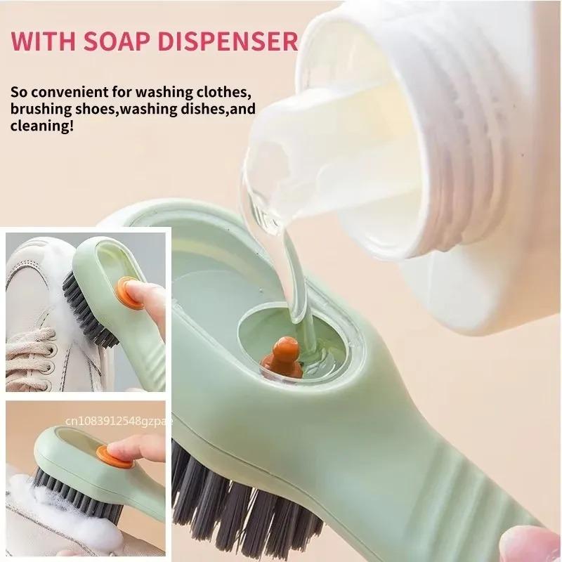 1/2Pc Cleaning Brush Soft-bristled Liquid Shoe Brush Long Handle Clothes Brush Multifunctional Shoe Cleaner Cleaning Accessories