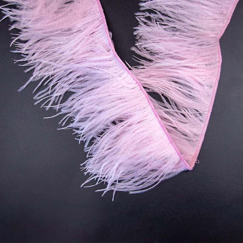 Feather1 Meter  White Ostrich Feathers Trim Fringe 8-22cm Natural Ostrich Feather Ribbon for Wedding Party Clothing Decoration Plumes