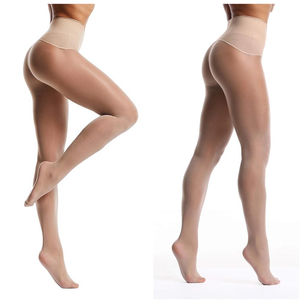 2 Paar Damen Feinstrumpfhosen Weiche Öl Glänzende Strümpfe Kontrollbund Strumpfhose Nahtloser Zwickel Strumpfhose Hohe Taille Glatte Strumpfhose