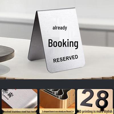 Sinal de Mesa Reservada em Aço Inoxidável Longchan