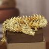 Alloy Golden Chinese Dragon Figurine Movable Joints Articulated Five Claws Eastern Loong Model Figure Toy Desktop Ornament Decoration