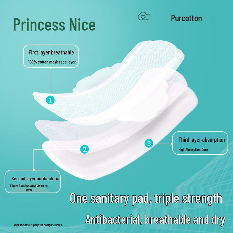 PurCotton Princess Healthcare Antibacterial Cotton Gauze Sanitary Pads