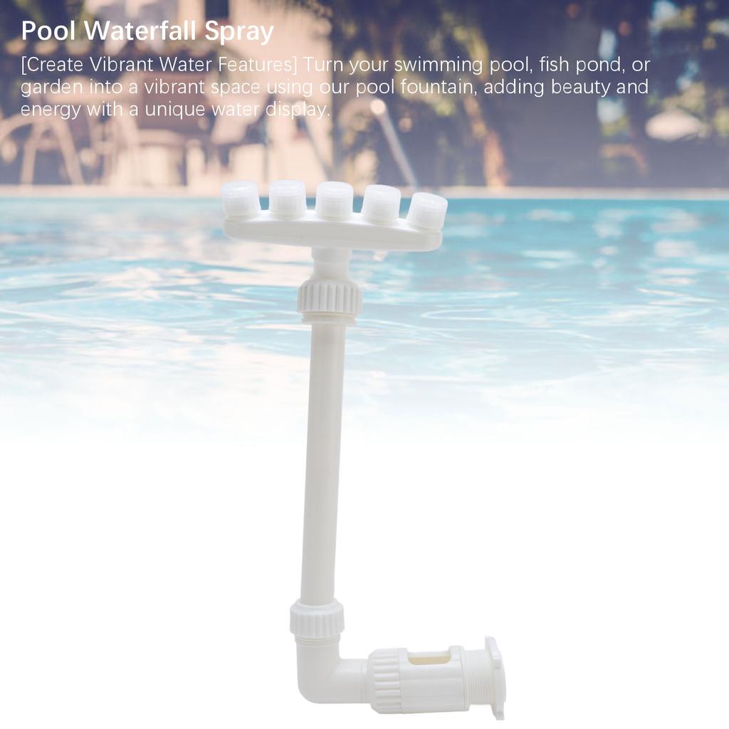 Bassenghøydefontene 5 dyser Justerbar høyde Svømmebasseng Foss Sprinkler for Fiskedam Hage