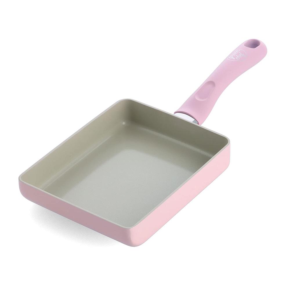 Greenpan Green Chef Omelet Induction Interior and and Easy To Earthy Quartz Pink Pan, Compatible, Ceramic-Coated Exterior, Non-Stick Clean,