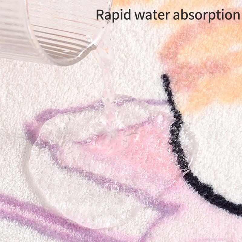 Faux Cashmere Rugs Christmas Decoration Rug Cartoon Dog Bedroom Carpet Rugs Imitation Cashmere Floor Mats Soft Non-slip Bath mat