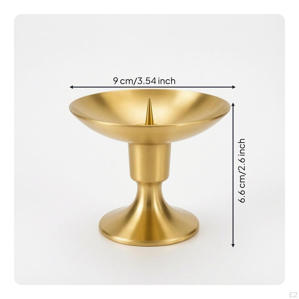Elegant Candlestick Holder with Bowl | Classic, Brass Holder, for Altar