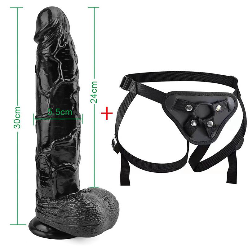 MoDi Pasek na 11-calowym ogromnym realistycznym wibratorze Miękki penis dla kobiet Masturbacja Anal Sex zabawki dla dorosłych