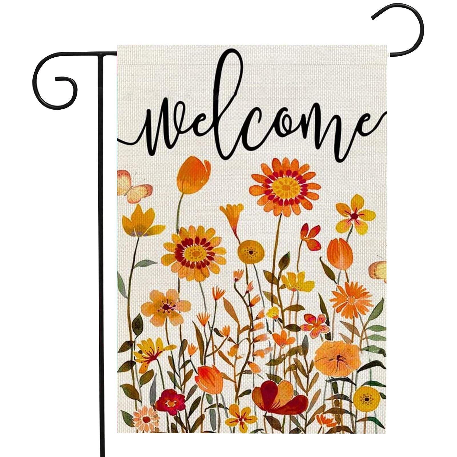 

Осенний садовый флаг, вертикальный двусторонний 12x18 дюймов, небольшой флаг для двора, День благодарения, осенний двор, сезонный праздник, уличный декор One Size
