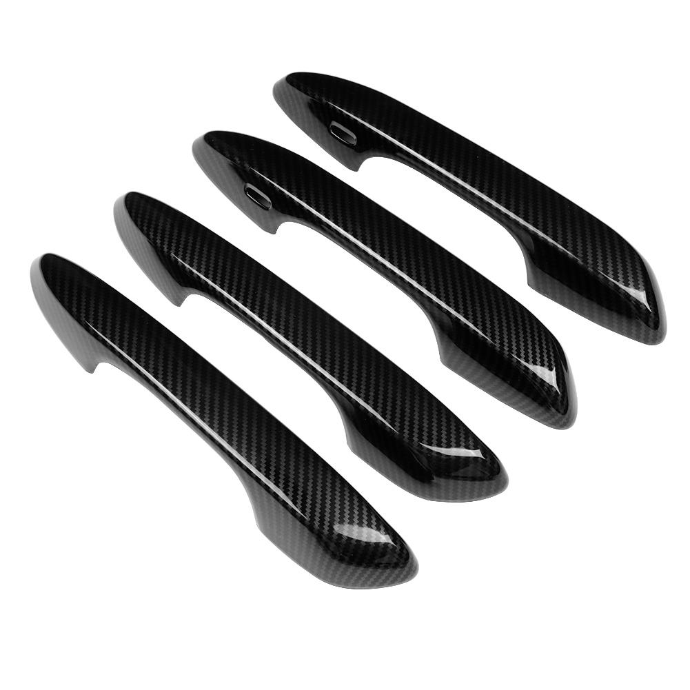 4pcs/set Car Exterior Door Handle Cover Trim for ES200 18-19 (Carbon Black)