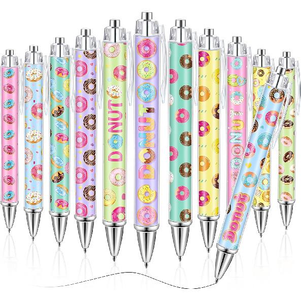 48 Pcs Donut Pens Bulk Cute Donuts Gel Pen Sprinkle Writing Pens Sweet Treat Pens Novelty Donut Ink Pens Candy Retractable Ballpoint Pens for Donut