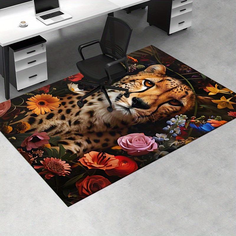 1pc Cheetah,Flowers,Nature Office Carpet Soft Polyester Non slip Machine Washable Indoor Carpet Livi