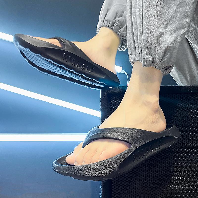 One pedal summer Amazon export EVA thick bottom stepping on shit feeling flip-flops home couple slippers lip-flop