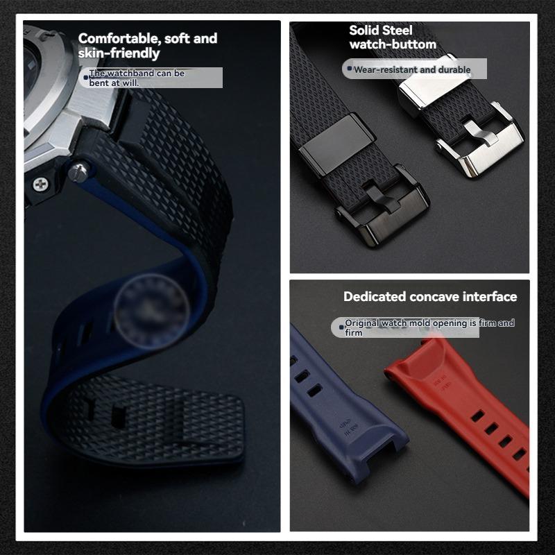 Cinturino Orologio in Resina e Silicone da 26mm – Cinturino Intagliato per Orologi Casio G-SHOCK GST-210/W120L/S130L/S310 GST-B100 W300/400G Accessori