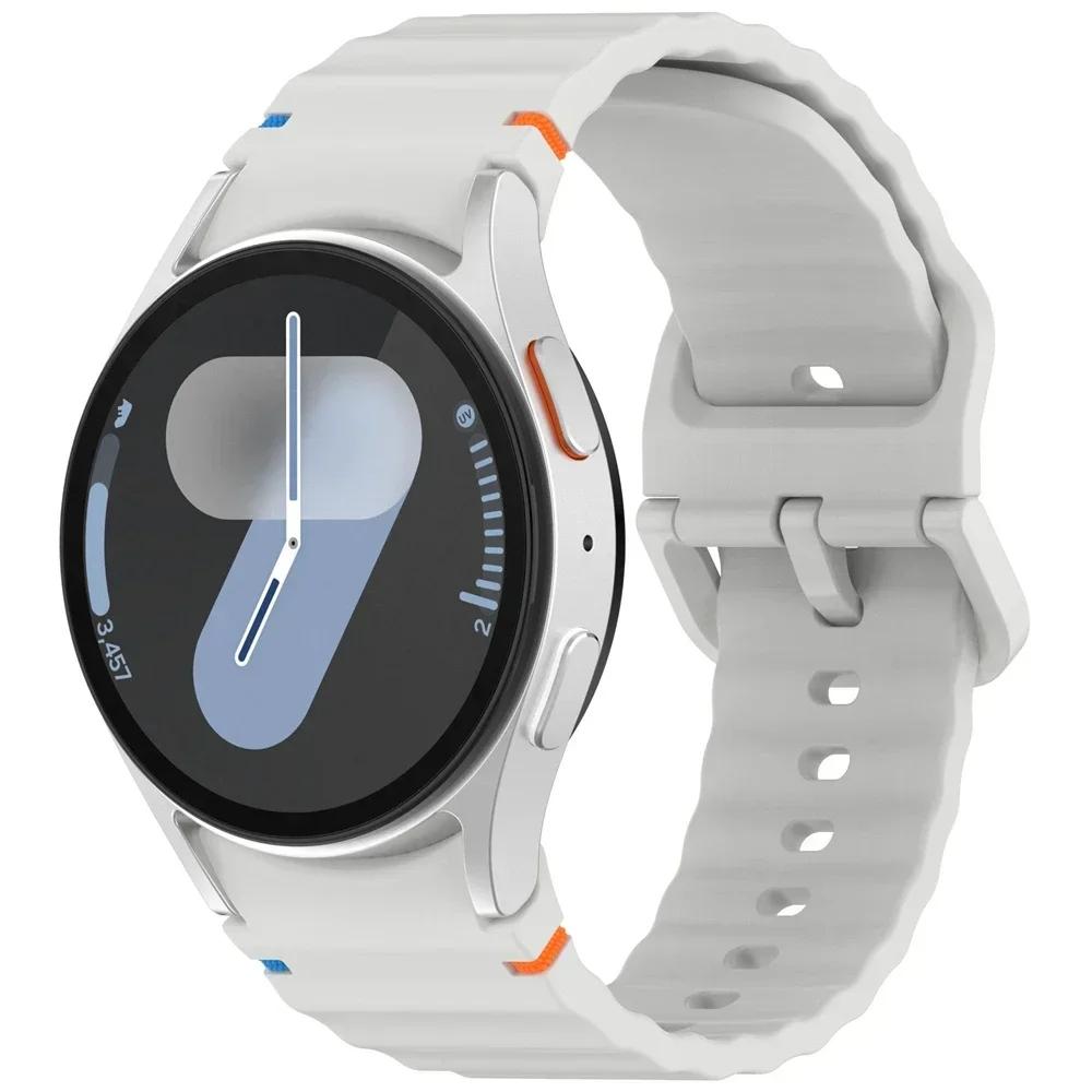 Silicone Sport Belt Bracelet Correa For Samsung Galaxy Watch 7 Band FE/5 Pro/6/4 Classic 44mm 40mm Galaxy Watch 7 Strap