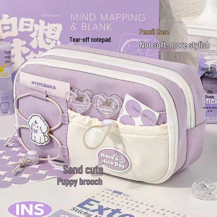 Large Capacity Cute Pencil Case for Girls - Perfect for Elementary To High School Students