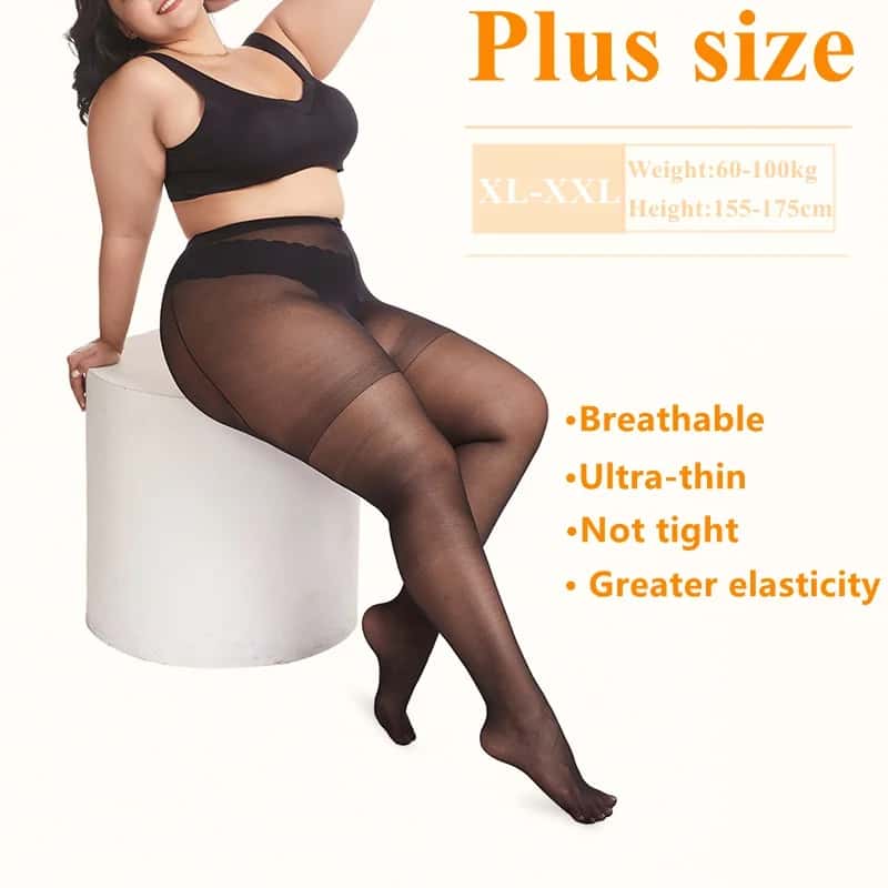 Oversize Women High Waist Pantyhose Plus Size Stockings With Garter Belt Stretchy Sexy Summer Tights 3Xxxl