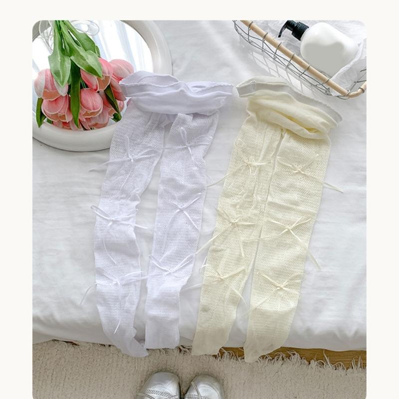 Soft and Breathable Children's Pantyhose Baby Leggings with Bowknot Detail, Trendy & Comfortable Long Stockings